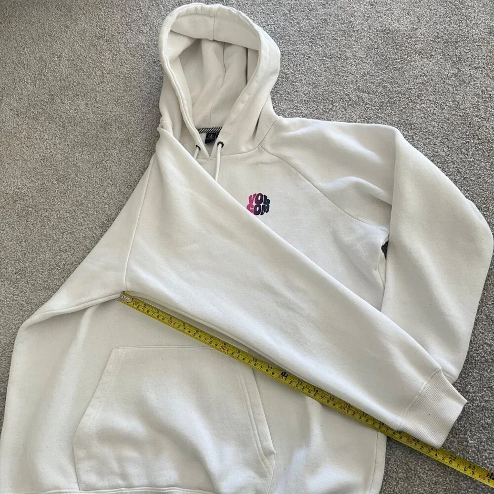 Y2K Volcom Cozy Star Shields White Graphic Hoodie size XL - Picture 7 of 8